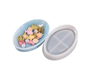 Epoksi Sabunluk Kalıbı Oval Sabunluk Kalıbı Taş Tozu Kalıbı 15.6x10.4x3.3cm