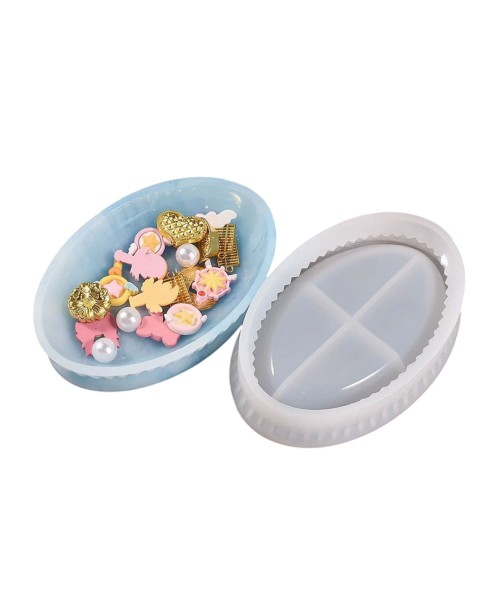 Epoksi Sabunluk Kalıbı Oval Sabunluk Kalıbı Taş Tozu Kalıbı 15.6x10.4x3.3cm