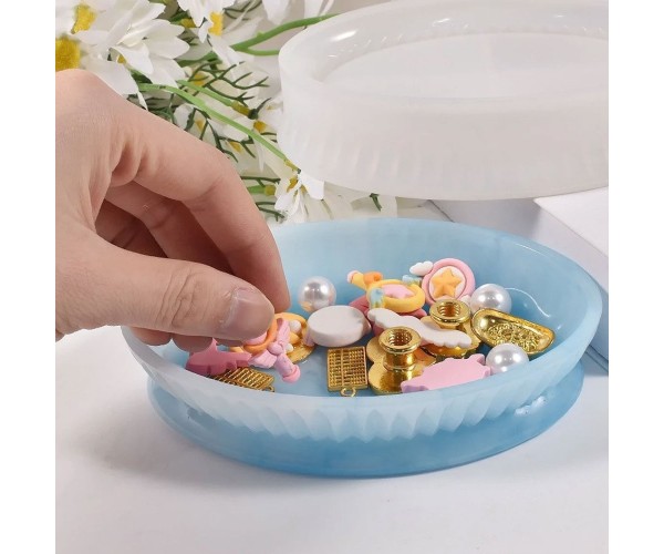 Epoksi Sabunluk Kalıbı Oval Sabunluk Kalıbı Taş Tozu Kalıbı 15.6x10.4x3.3cm