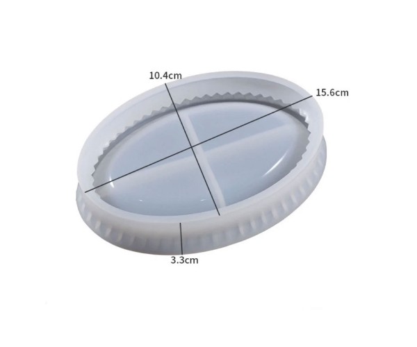 Epoksi Sabunluk Kalıbı Oval Sabunluk Kalıbı Taş Tozu Kalıbı 15.6x10.4x3.3cm