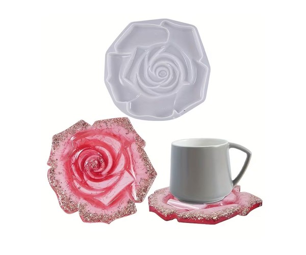 Epoksi Bardak Altı Kabartmalı Gül Desenli Bardak Altlığı Taş Tozu Kalıbı 13.5x13.1x1.2cm Epoksi Bardak Altı Kabartmalı Gül Desenli Bardak Altlığı Taş Tozu Kalıbı 13.5x13.1x1.2cm