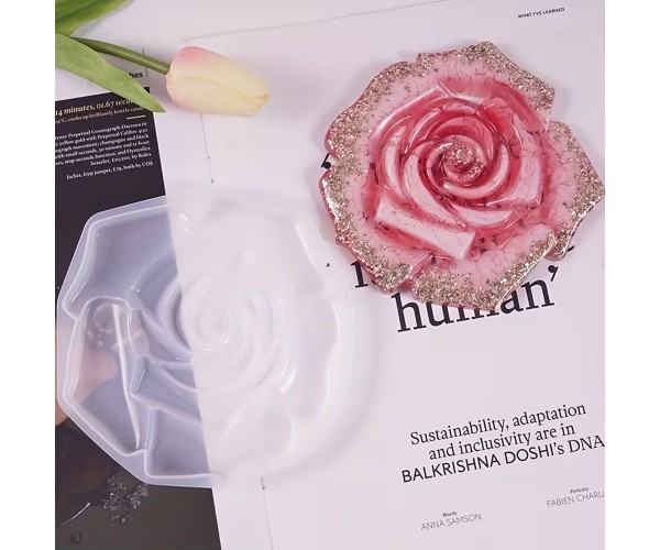 Epoksi Bardak Altı Kabartmalı Gül Desenli Bardak Altlığı Taş Tozu Kalıbı 13.5x13.1x1.2cm Epoksi Bardak Altı Kabartmalı Gül Desenli Bardak Altlığı Taş Tozu Kalıbı 13.5x13.1x1.2cm