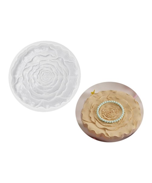 Epoksi Bardak Altı Kabartmalı Gül Desenli Bardak Altlığı Taş Tozu Kalıbı 12.8x12.5x1.3cm