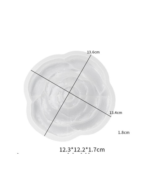 Epoksi Bardak Altı Kabartmalı Gül Desenli Bardak Altlığı Taş Tozu Kalıbı 12.3x12.2x1.7cm