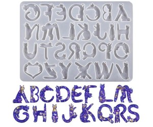 Epoksi Harf Kalıbı Kedi Temalı Alfabe Kalıbı Harf Anahtarlık Kalıbı 4.5cm