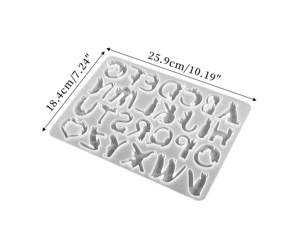 Epoksi Harf Kalıbı Kedi Temalı Alfabe Kalıbı Harf Anahtarlık Kalıbı 4.5cm