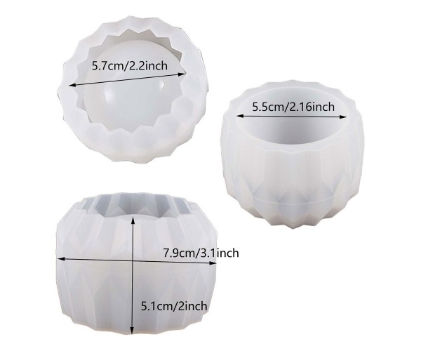 Epoksi Saksı Kalıbı Saksı Altlık Kristal Kesim Taş Tozu Kalıbı Silikon 7.9x5.5x5.1cm