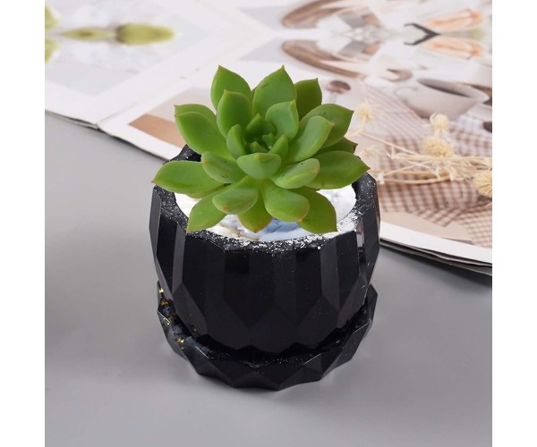 Epoksi Saksı Kalıbı Saksı Altlık Kristal Kesim Taş Tozu Kalıbı Silikon 7.9x5.5x5.1cm