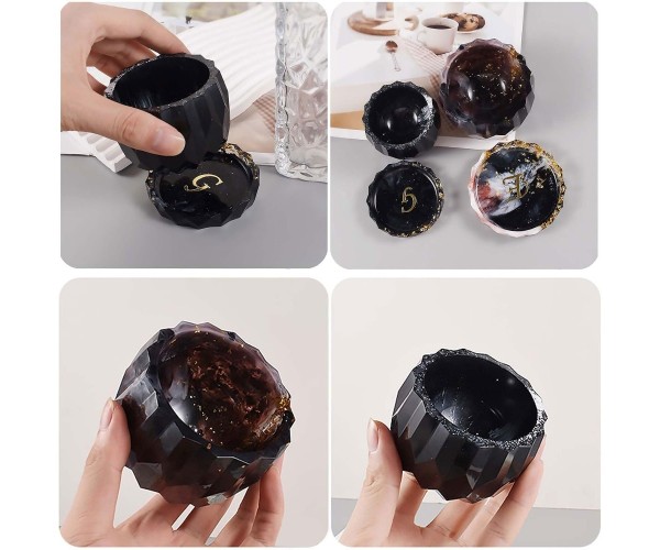 Epoksi Saksı Kalıbı Saksı Altlık Kristal Kesim Taş Tozu Kalıbı Silikon 7.9x5.5x5.1cm