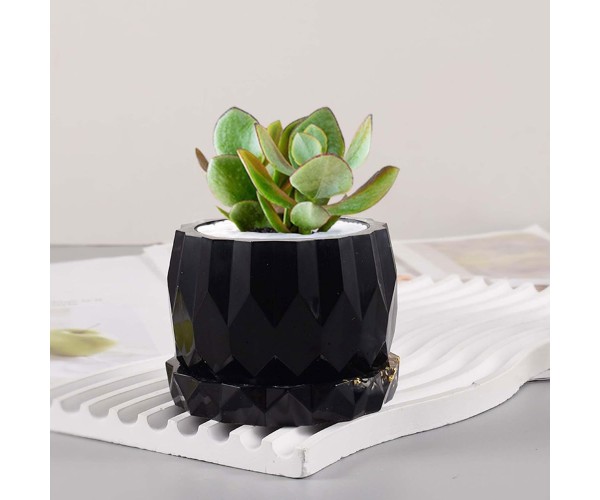 Epoksi Saksı Kalıbı Saksı Altlık Kristal Kesim Taş Tozu Kalıbı Silikon 7.9x5.5x5.1cm
