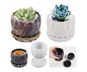 Epoksi Saksı Kalıbı Saksı Altlık Kristal Kesim Taş Tozu Kalıbı Silikon 7.9x5.5x5.1cm