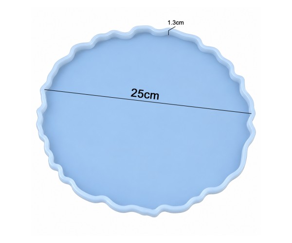 Epoksi Dalgalı Nişan Tepsisi Kalıbı Dalgalı Tepsi Kalıbı Taş Tozu Kalıbı Silikon 25cm