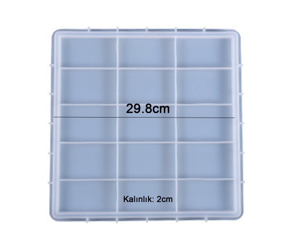 Epoksi Kare Tepsi Kalıbı Kokulu Taş Tozu Tepsi Kalıbı Kare Kanallı Silikon 29.8cm Epoksi Kare Tepsi Kalıbı Kokulu Taş Tozu Tepsi Kalıbı Kare Kanallı Silikon 29.8cm