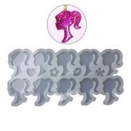 Epoksi Barbie Çoklu Anahtarlık Silikon Kalıbı EM260