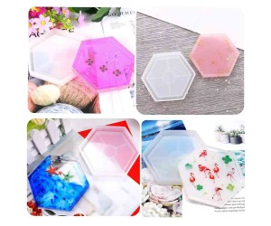 Epoksi Beton Altıgen Saksı Bardak Altlığı Silikon Kalıbı GT-9367