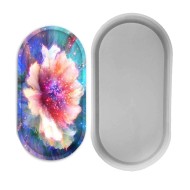 Epoksi Beton Oval Tabak Sunumluk Silikon Kalıbı EM291