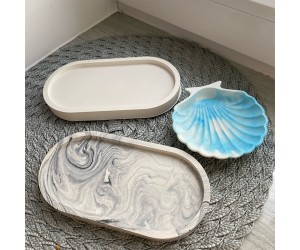 Epoksi Beton Oval Tabak Sunumluk Silikon Kalıbı EM291 Epoksi Beton Oval Tabak Sunumluk Silikon Kalıbı EM291