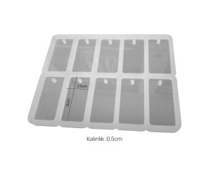 Epoksi Çoklu Dikdörtgen Anahtarlık Silikon Kalıbı EM290 Epoksi Çoklu Dikdörtgen Anahtarlık Silikon Kalıbı EM290
