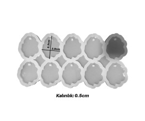 Epoksi Dalgalı Kolye Anahtarlık Silikon Kalıbı EM218 Epoksi Dalgalı Kolye Anahtarlık Silikon Kalıbı EM218