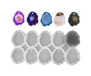 Epoksi Dalgalı Kolye   Anahtarlık Silikon Kalıbı EM218