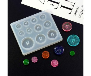Epoksi Silikon 11 Çeşit Boyut Düğme Kalıbı Epoksi Silikon 11 Çeşit Boyut Düğme Kalıbı