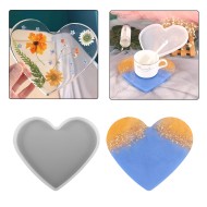 Epoksi Kalp Bardak Altlığı Silikon Kalıbı 15x11cm GT-9278