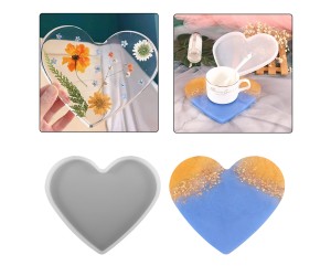 Epoksi Kalp Bardak Altlığı Silikon Kalıbı 11x9cm GT-9277