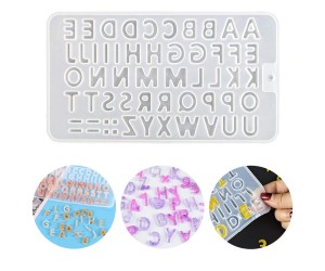 Epoksi Orta Boy İkili Harf Kalıbı Anahtarlık Süsleme Silikon Kalıbı