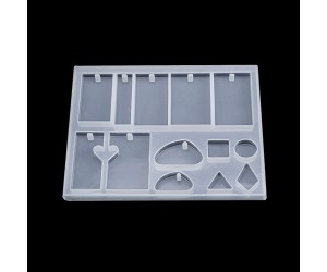 Epoksi Silikon Çoklu Kolye Dikdörtgen Şekiller Kalıbı