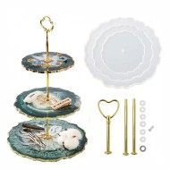 Epoksi Silikon Kek Standı Yuvarlak Dalgalı Sunumluk Kalıbı