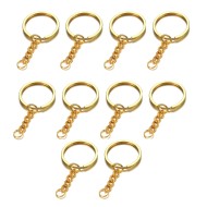 Anahtarlık Halkası Zincirli Klips Gold 10 Adet