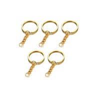 Anahtarlık Halkası Zincirli Klips Gold 5 Adet
