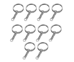 Anahtarlık Halkası Zincirli Klips Gümüş 10 Adet