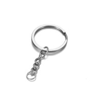 Anahtarlık Halkası Zincirli Klips Gümüş 50 Adet