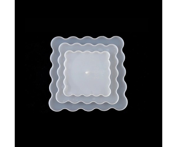 Epoksi Silikon Kek Standı Kare Dalgalı Sunumluk Kalıbı