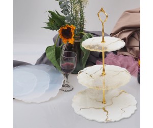 Epoksi Silikon Kek Standı Yuvarlak Dalgalı Sunumluk Kalıbı Epoksi Silikon Kek Standı Yuvarlak Dalgalı Sunumluk Kalıbı