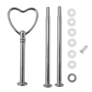 Epoksi Kek Standı Kalp Kulp Gümüş M005