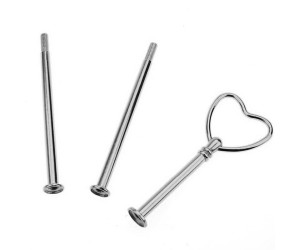 Epoksi Kek Standı Kalp Kulp Gümüş M005