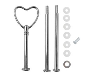 Epoksi Kek Standı Kalp Kulp Gümüş M005