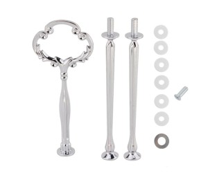 Epoksi Kek Standı Kulp Oymalı Model Gümüş MOO3