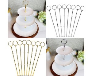 Epoksi Kek Standı Kulp Yuvarlak Gümüş M002