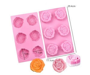 Mum Kalıbı Gül Kek Çikolata Pişirme Kalıbı Silikon Kalıbı 6’lı Mum Kalıbı Gül Kek Çikolata Pişirme Kalıbı Silikon Kalıbı 6’lı