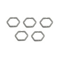 Anahtarlık Halkası Zincirsiz Altıgen Gümüş 5 Adet