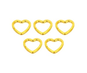 Anahtarlık Halkası Zincirsiz Kalp Gold 5 Adet Anahtarlık Halkası Zincirsiz Kalp Gold 5 Adet