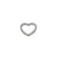 Anahtarlık Halkası Zincirsiz Kalp Gümüş