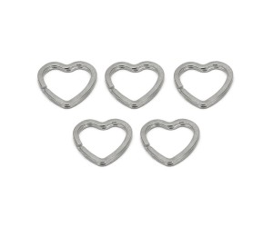 Anahtarlık Halkası Zincirsiz Kalp Gümüş 5 Adet Anahtarlık Halkası Zincirsiz Kalp Gümüş 5 Adet