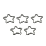 Anahtarlık Halkası Zincirsiz Yıldız Gümüş 5 Adet