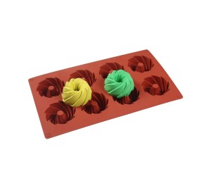 Cavity Büklüm 8 li Kek Silikon Kalıbı Cavity Büklüm 8 li Kek Silikon Kalıbı