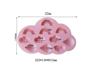 Gökkuşağı Bulut Yağmur Damlası Kek Silikon Kalıbı Gökkuşağı Bulut Yağmur Damlası Kek Silikon Kalıbı