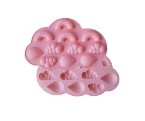 Gökkuşağı Bulut Yağmur Damlası Kek Silikon Kalıbı